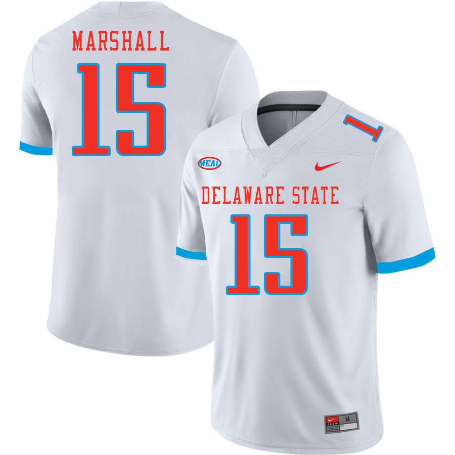 Men-Youth #15 Avari Marshall Delaware State Hornets 2023 College Football Jerseys Stitched-White
